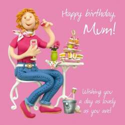 Holy Mackerel Mum Birthday Card - designed by Erica Sturla Card is 15cm square and blank inside