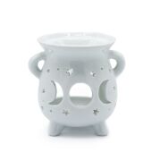 Moon Phase White Cauldron Burner