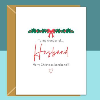 Husband Christmas Card - For Him - Personalised - Love - Xmas Card for Husband