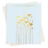 Deepest Sympathy card embellished with a gold foil cornflower  design - designed by artist Eloise Hall - 15.7 x 11cm and blank inside