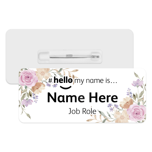 #hello my name is... Name Badge - Vintage Flower Corners