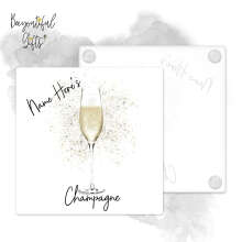 Personalised Champagne Glass Coaster with Splash Effect