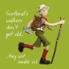Scottish Walkers Birthday Greetings Card, Designed by Erica Sturla for Holy Mackerel. Card is 150mm Square and Blank Inside.