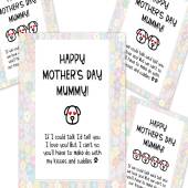 MOTHER'S DAY card from the dog, card from 2 dogs, 3 4 dogs, funny mother's day card, if I we could talk I would tell you I we love you mummy