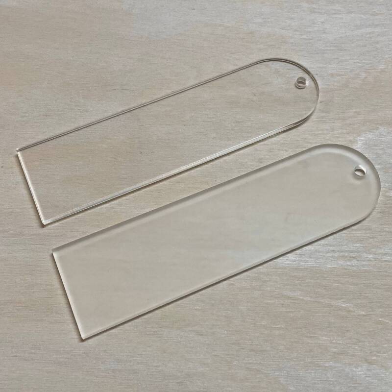 Blank Arched Acrylic Bookmark/ Acrylic Wholesale / Plain Acrylic Bookmarks / 3mm - 14cm x 4cm - Clear