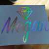Custom Diamond Name Stickers in Holographic Vinyl - 1