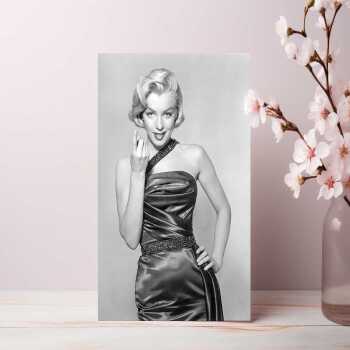 Marilyn Monroe beckoning, vintage photographic black and white card - 12.6 x 17.7cm and blank inside - made in the UK