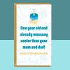 Funny 1st Birthday Card - Personalised - For him or For Her - Cheeky Card for 1 year old son, daughter, nephew, niece, or anyone turning 1. - Blank inside - Large