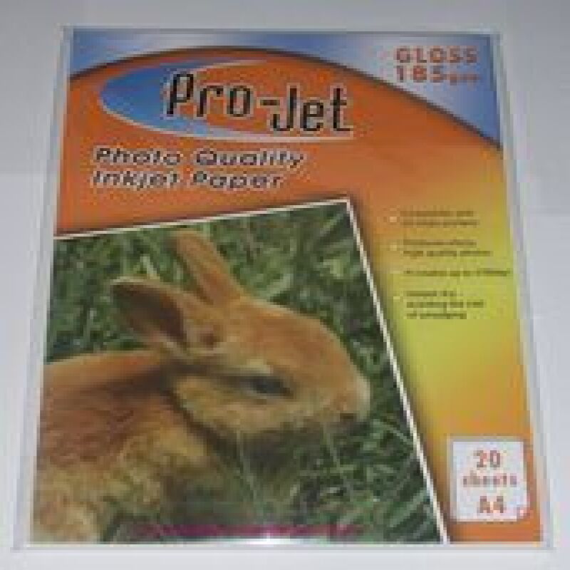 A4 Projet 185gsm Glossy Photo Paper -  20 Sheets
