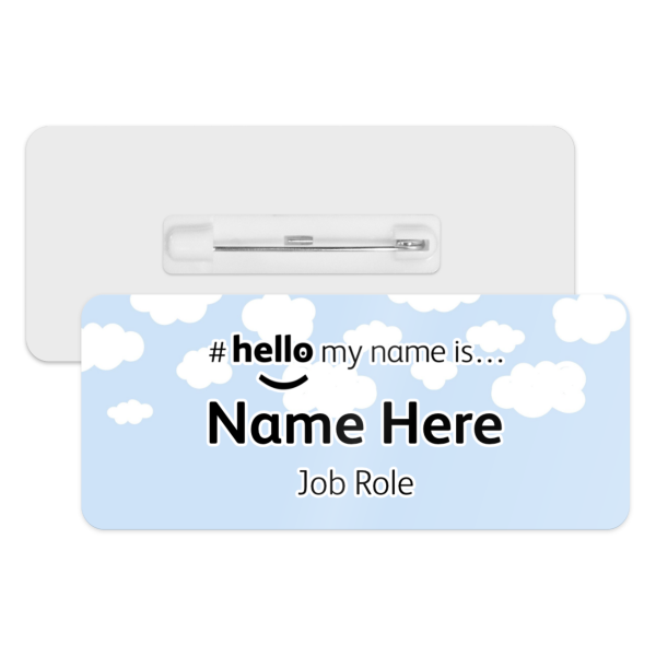 #hello my name is... Name Badge - Clouds