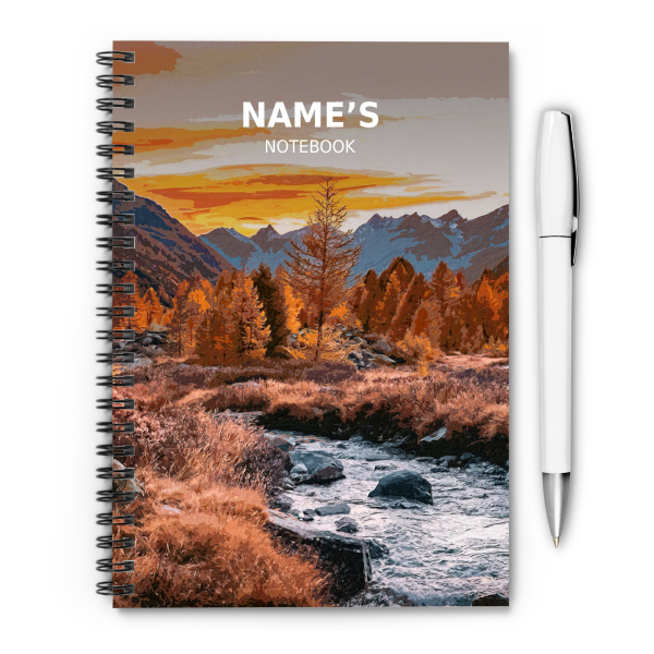 Personalised A5 Artwork Notebook - Valais - Switzerland