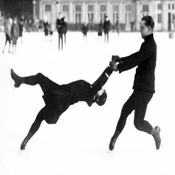 Ice Dancers - a 17.5 x 12.5cm Christmas Card from Holy Mackerel's Alternative Image Range of Festive Designs.