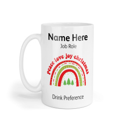 Personalised Ceramic Mug - Christmas Lights Rainbow