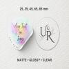 Printed Round Stickers Personalised | 25, 35, 45, 65, 85 mm | Matte, Glossy, Transparent/Clear | Business, Events, Wedding - Matte - 25mm - Sample (Not Custom)