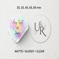 Printed Round Stickers Personalised | 25, 35, 45, 65, 85 mm | Matte, Glossy, Transparent/Clear | Business, Events, Wedding