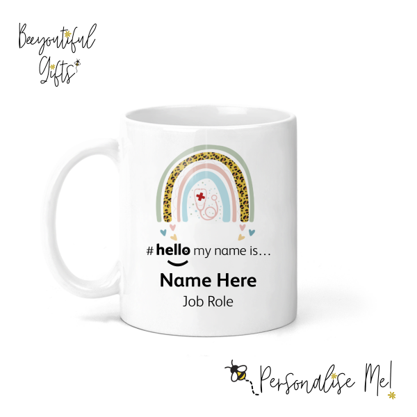 Ceramic Mug - #hello my name is... Stethoscope Rainbow