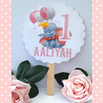 Personalised Dumbo Cake Topper, Dumbo Birthday Cake Topper, ANY AGE (unofficial)