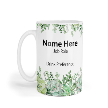 Personalised Ceramic Mug - Succulents