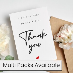 Thank You Card - A Little Card To Say A Big Thank You