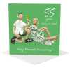 55th wedding anniversary card (emerald lucky in love) - designed by Erica Sturla - 15cm square and blank inside, made in the UK