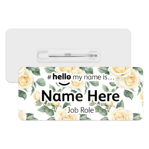 #hello my name is... Name Badge - Cream Roses
