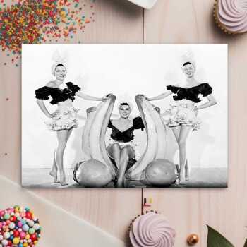 Five a day - vintage black and white themed card  - 12.6 x 17.7cm and blank inside - made in the UK