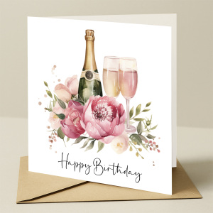Floral Birthday Cards - Bright Colourful Floral Card - Standard Smooth Card