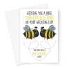 Bee Mr & Mrs Wedding Day Congratulations Card - A5 Portrait - 1 Card
