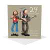 24th wedding anniversary card - designed by Erica Sturla - 15cm square and blank inside, made in the UK