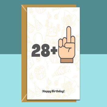 Funny 29th Birthday Card - Personalised inside if required - For Him or For Her - Perfect greetings card for someone turning 29 years old
