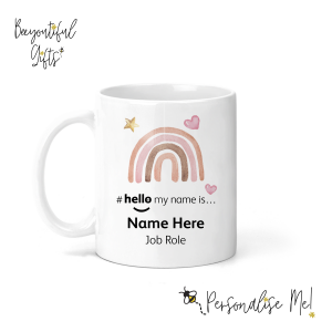 Ceramic Mug - #hello my name is... Pink Pastel Rainbow