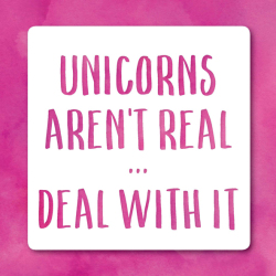 Holy Mackerel unicorns funny greetings card - from the Frankly My Dear humour and celebrations range - 15cm square and blank inside for your message - made in the UK