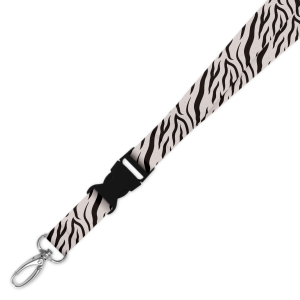 Double Breakaway Lanyard - Zebra Animal Print