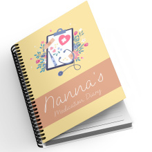 A5 Personalised Spiral Bound Diary - Floral Stethoscope | Yearly | Academic | Appointment - Standard 2027