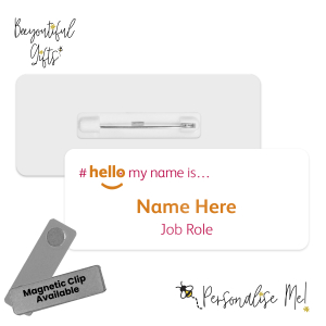 Name Badge - Simple Hello My Name is... - Orange