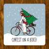 Funny Christmas Coaster: Christ on a Bike, Novelty Xmas Gift