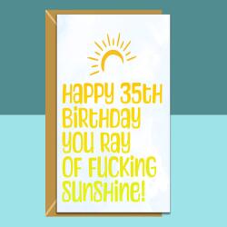 35th Birthday Card - Personalised inside - For Him or Her - For friend, brother, sister, colleague, or anyone else turning 35 years old