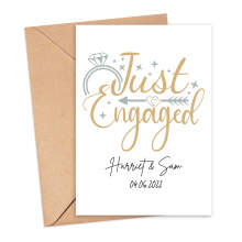 Personalised Engagement Card - Just Engaged - Small (Approx. A6) - Standard Smooth Card