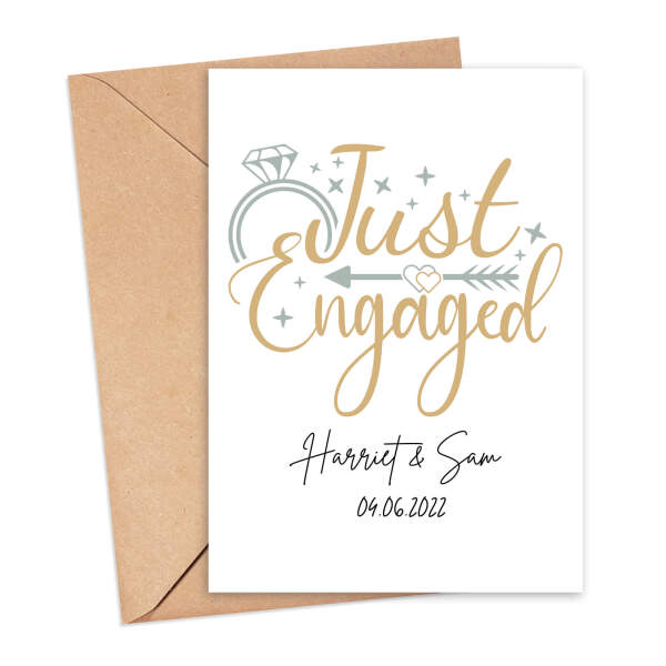 Personalised Engagement Card - Just Engaged - Small (A6)