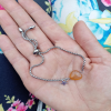 Carnelian Crystal Sterling Silver Drawstring Bracelet