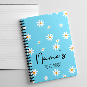 Personalised A5 Notebook - Daisy Background - Blue