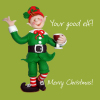 Good Elf 150mm Square Christmas Card by Artist Erica Sturla