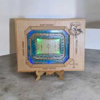 Everton Stadium 3D LED Wooden Clock – Unique Handmade Gift for Football Fans