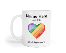 Personalised Ceramic Mug - Scribble Rainbow Heart