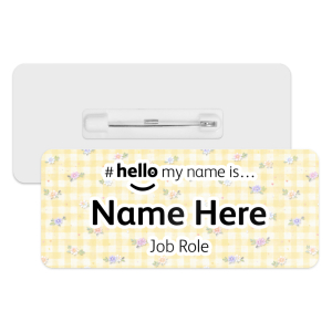 #hello my name is... Name Badge - Pastel Flower Gingham