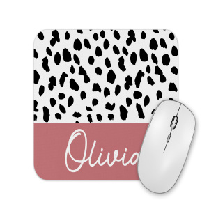 Personalised Mouse Mat - Dalmatian Print with Colour Block - Colour 5
