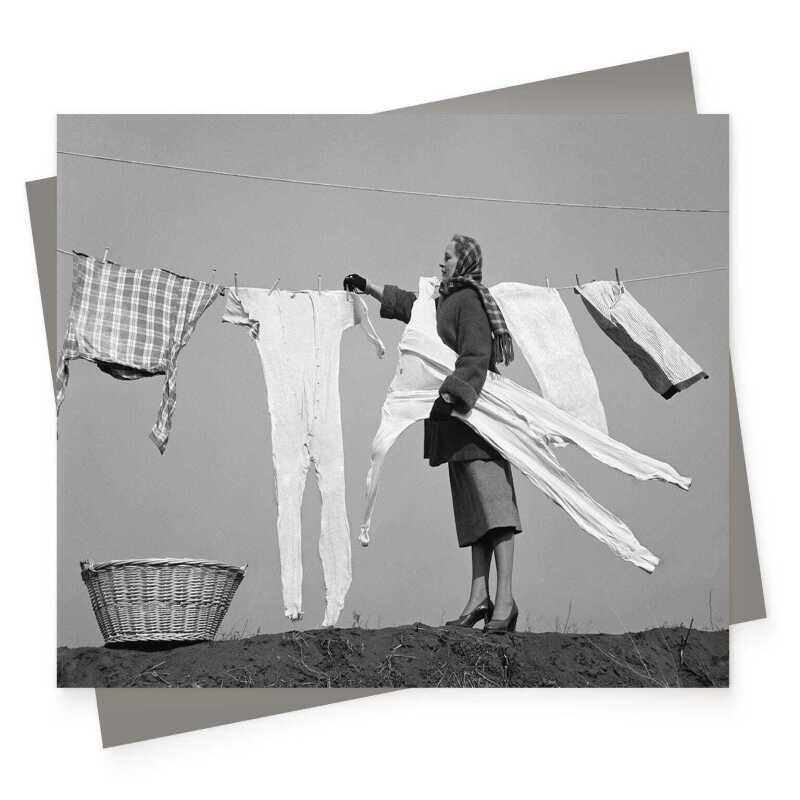 Stiff as a board - vintage black and white themed card  - 12.6 x 17.7cm and blank inside - made in the UK