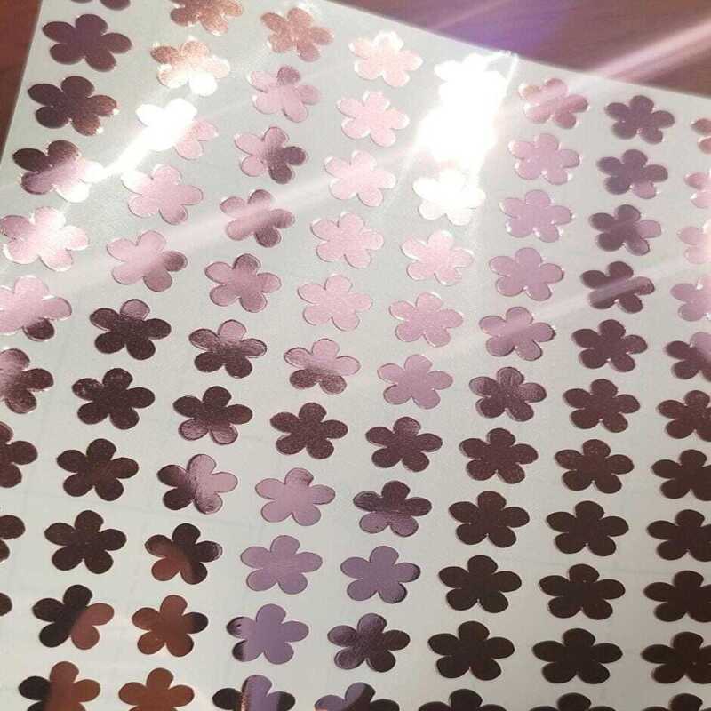 1cm Flower Stickers, 70's hippy style flower stickers - Pink