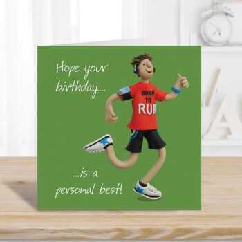 Personal best birthday card for him - designed by Erica Sturla - 15cm square and blank inside, made in the UK