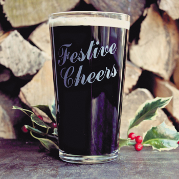 Holy Mackerel festive cheer retro themed Christmas card for him or her - designed by Andy Poplar - 15cm square and blank inside for your message